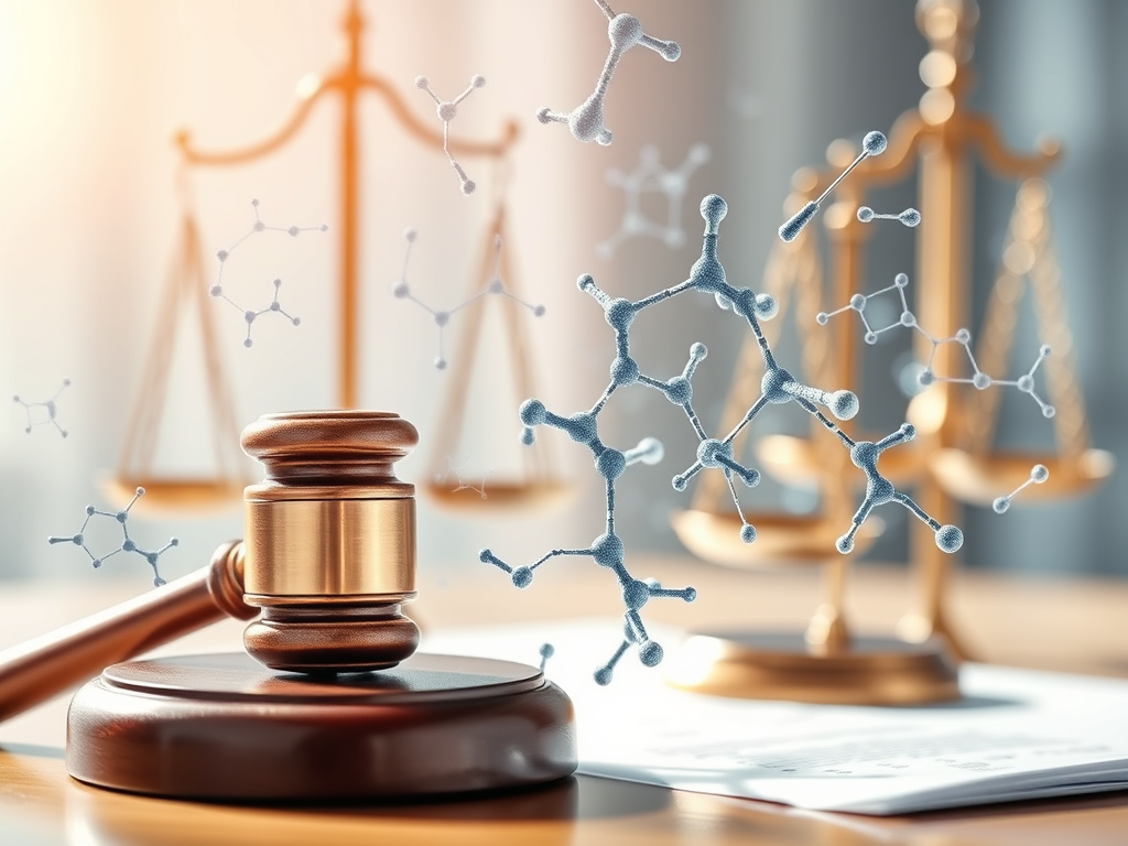 A compliance professional reviewing legal documents related to peptide regulations.