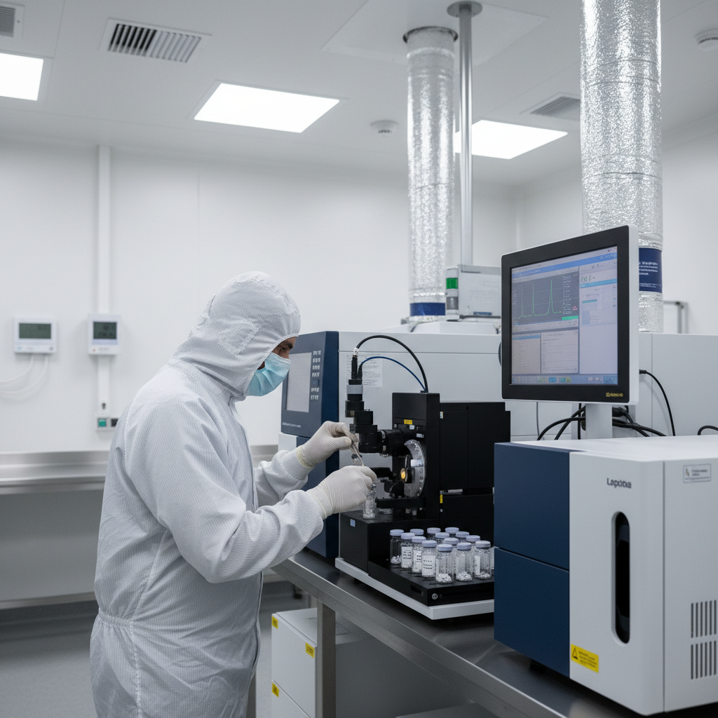 Laboratory technician inspecting peptide samples under microscope to ensure quality and reliability at Pepwell Peptides.